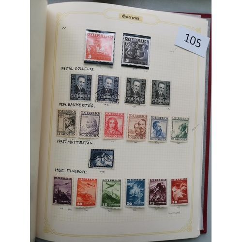 105 - AUSTRIA.  1910 to 1937 M and U collection in album  many good sets (2 of some)  noted 1910 Birthday ... 