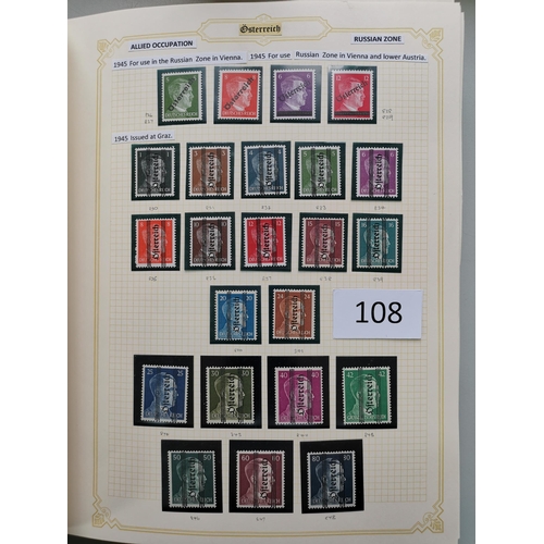 108 - AUSTRIA.  1945 to c.1970 collection in album  much useful M or UM incl. overprints on Hitler  1948-5... 