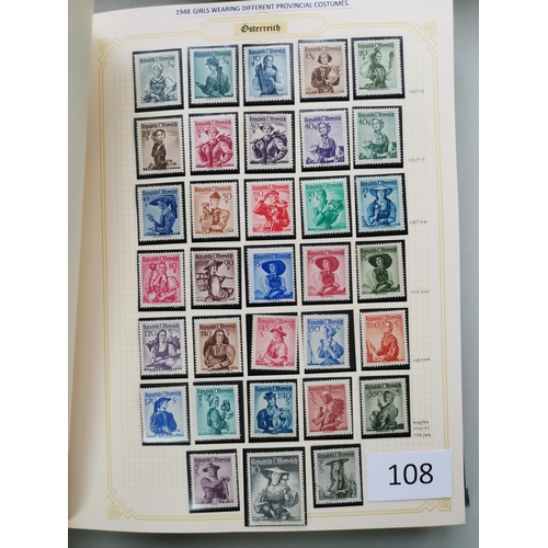 108 - AUSTRIA.  1945 to c.1970 collection in album  much useful M or UM incl. overprints on Hitler  1948-5... 