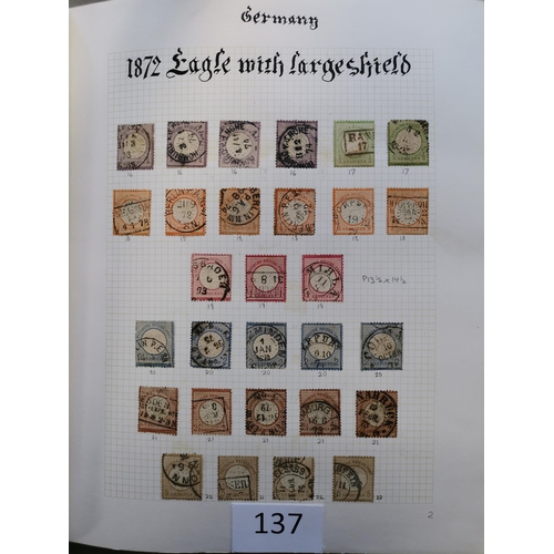 137 - GERMANY.  A used collection to 1945 in album  incl. 4 pages of 1872 Eagle types  later incl. 1928-31... 