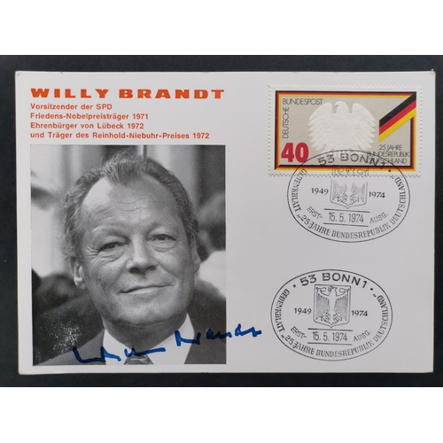 140 - GERMANY.  1974 25th Anniversary Willy Brandt FDC  signed by Willy Brandt. (1 cover)