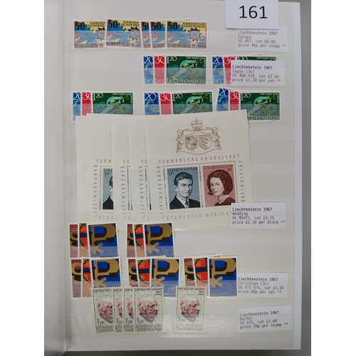 161 - LIECHTENSTEIN.  1961-1999 UM stock in large stockbook  sets and m/s's  stated to be up to 5 of each.... 