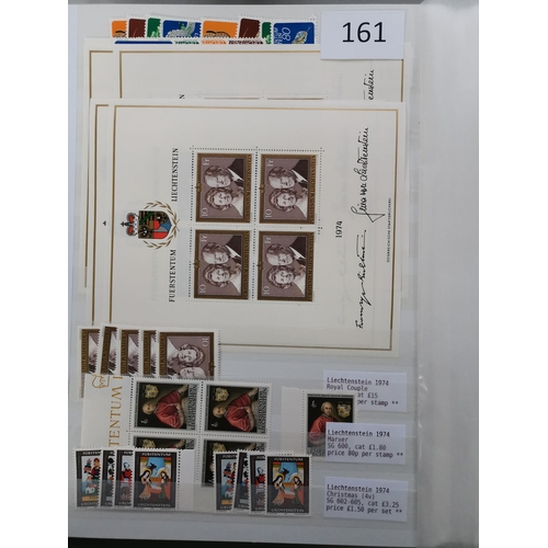 161 - LIECHTENSTEIN.  1961-1999 UM stock in large stockbook  sets and m/s's  stated to be up to 5 of each.... 