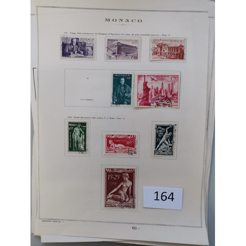 164 - MONACO.  Middle period FU collection on leaves incl. 1932 Postage Due 1f pale blue and 2f scarlet  a... 