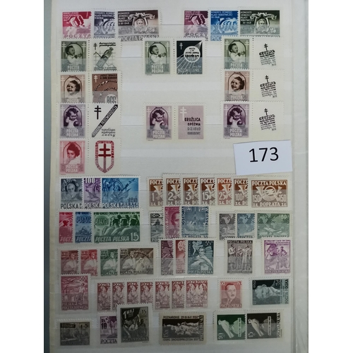 173 - POLAND.  M or UM collection in stockbook from German Occupation issues to 1988  useful commem sets i... 