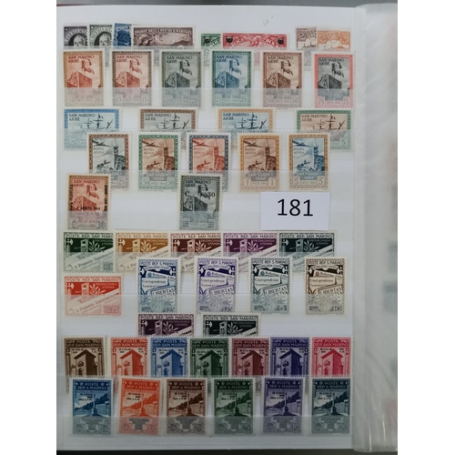 181 - SAN MARINO.  M or UM collection in stockbook from c.1918 to late 1990's  many useful sets or values ... 