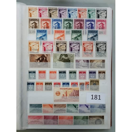 181 - SAN MARINO.  M or UM collection in stockbook from c.1918 to late 1990's  many useful sets or values ... 