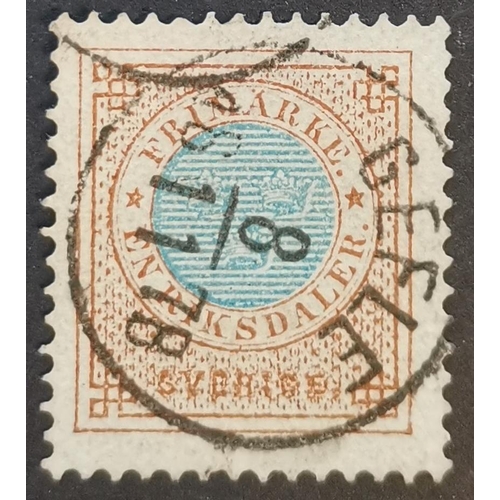 182 - SWEDEN.  1872-79 1r the scarce p.13 FU. SG26a. Cat. £500. (1)