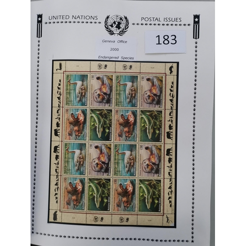 183 - SWITZERLAND.  UNITED NATIONS. 1969-2008 apparently comprehensive collection in printed album  nearly... 