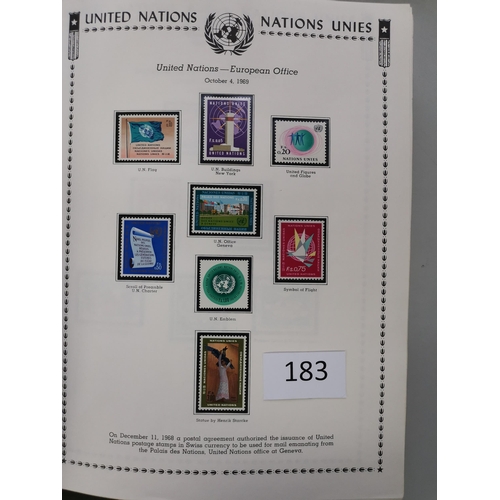 183 - SWITZERLAND.  UNITED NATIONS. 1969-2008 apparently comprehensive collection in printed album  nearly... 