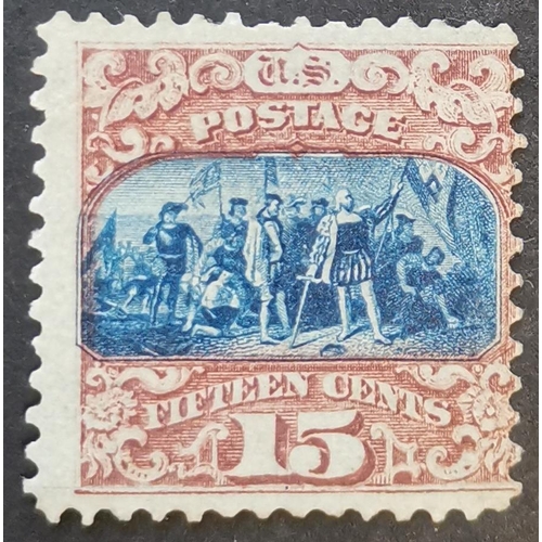 187 - UNITED STATES OF AMERICA.  1869 pictorial 15c type II large part o.g. SG121. Cat. £3 250. (1)