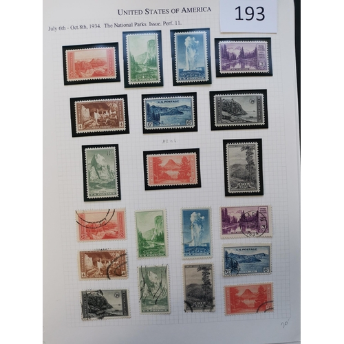 193 - UNITED STATES OF AMERICA.  1922-1944 M or UM clean collection on leaves incl. 1923 Air set with extr... 