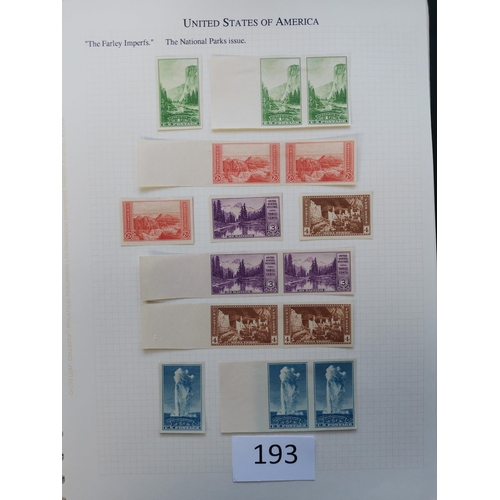 193 - UNITED STATES OF AMERICA.  1922-1944 M or UM clean collection on leaves incl. 1923 Air set with extr... 