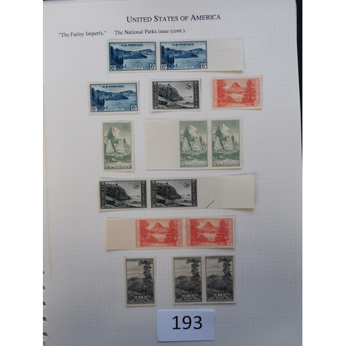 193 - UNITED STATES OF AMERICA.  1922-1944 M or UM clean collection on leaves incl. 1923 Air set with extr... 