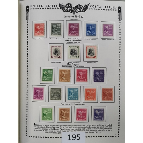 195 - UNITED STATES OF AMERICA.  M collection of c.1930's to 2007 in 2 All American printed albums  most s... 