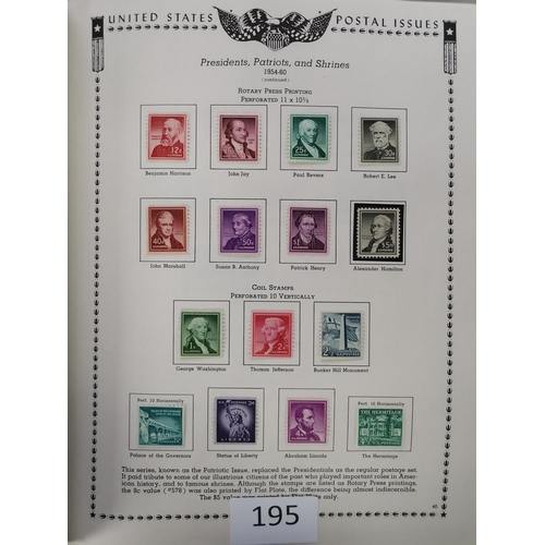 195 - UNITED STATES OF AMERICA.  M collection of c.1930's to 2007 in 2 All American printed albums  most s... 