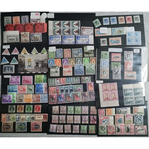 20 - MIXED WORLD.  Small box full with mainly BC KGVI mint or used on cards  several h/v's mint noting Be... 