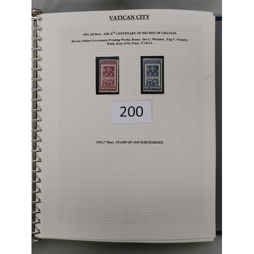 200 - VATICAN.  1929-1989 M collection in 2 albums  useful early issues incl. 1935 IJC  1949 UPU  1951 Gra... 