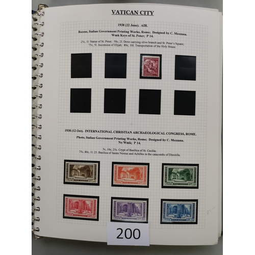 200 - VATICAN.  1929-1989 M collection in 2 albums  useful early issues incl. 1935 IJC  1949 UPU  1951 Gra... 