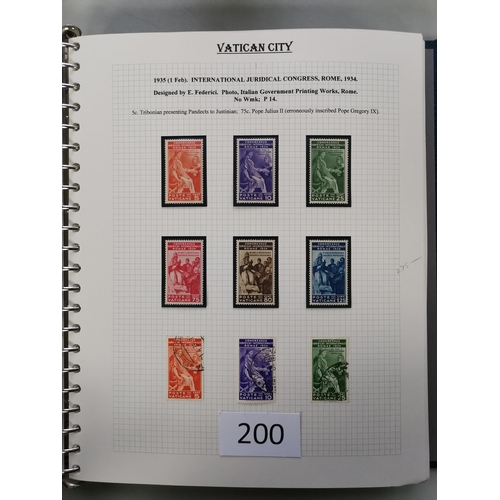 200 - VATICAN.  1929-1989 M collection in 2 albums  useful early issues incl. 1935 IJC  1949 UPU  1951 Gra... 