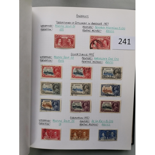 241 - BARBADOS.  QV-QE used/fine used collection in 2 volumes  good range of QV imperf and perf Britannias... 