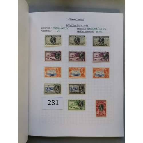 281 - CAYMAN IS.  Mint collection in 3 volumes with 1902-3 set (2)  1907 set to 5/- (5/- paler colour)  19... 