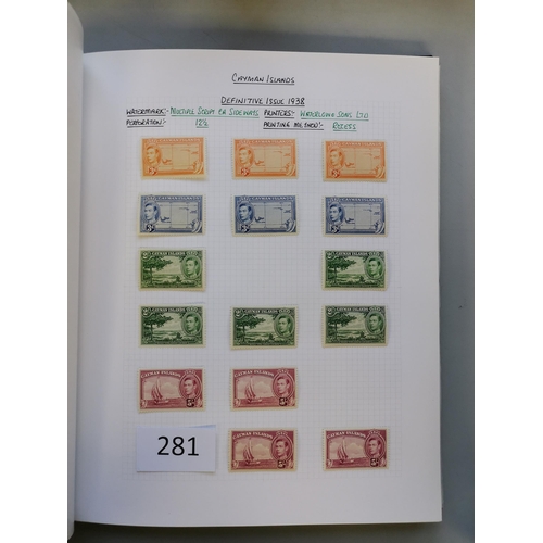 281 - CAYMAN IS.  Mint collection in 3 volumes with 1902-3 set (2)  1907 set to 5/- (5/- paler colour)  19... 