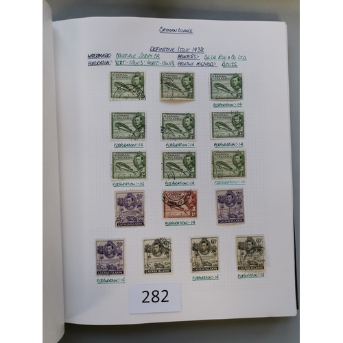 282 - CAYMAN IS.  QV-QE used collection in 2 volumes with 1900 ½d (3)  1905 set to 1/-  1907-9 incl. 4d  1... 