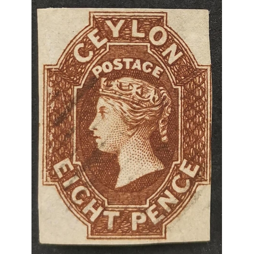 285 - CEYLON.  1857-59 8d brown of fine used lightly cancelled appearance. 2022 RPS certificate stating 'h... 