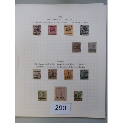 290 - CEYLON.  A used collection of QV issues from 1872 onwards  with good range of surcharges inc. some b... 