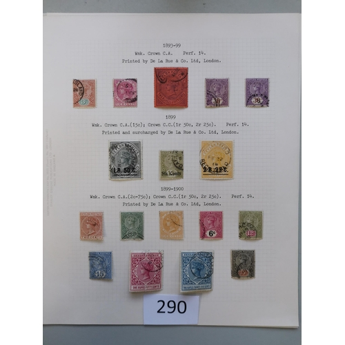 290 - CEYLON.  A used collection of QV issues from 1872 onwards  with good range of surcharges inc. some b... 