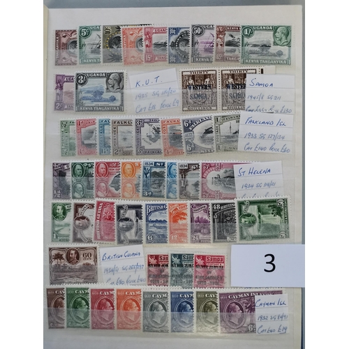 3 - MIXED WORLD.  A clean range of BC + some GB in 3 small stockbooks  mostly M or UM c.KGV to early QE ... 