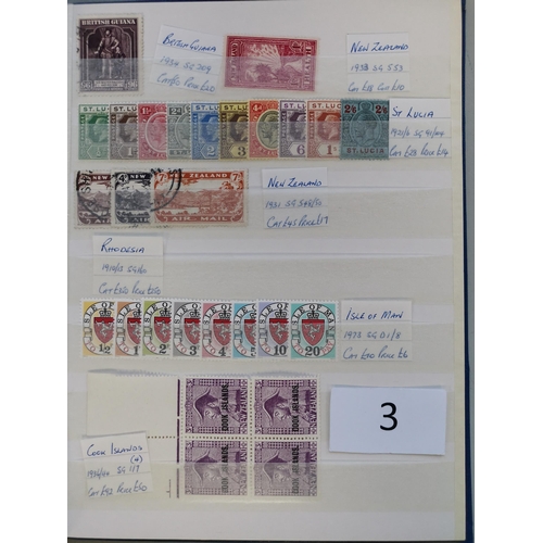 3 - MIXED WORLD.  A clean range of BC + some GB in 3 small stockbooks  mostly M or UM c.KGV to early QE ... 