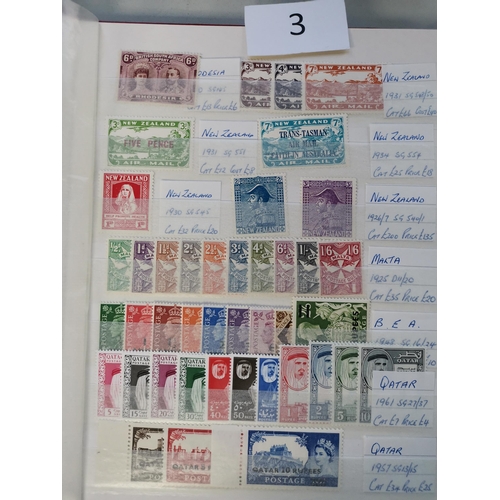 3 - MIXED WORLD.  A clean range of BC + some GB in 3 small stockbooks  mostly M or UM c.KGV to early QE ... 