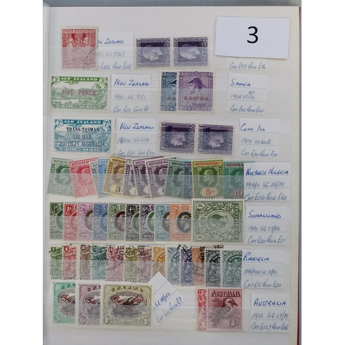 3 - MIXED WORLD.  A clean range of BC + some GB in 3 small stockbooks  mostly M or UM c.KGV to early QE ... 