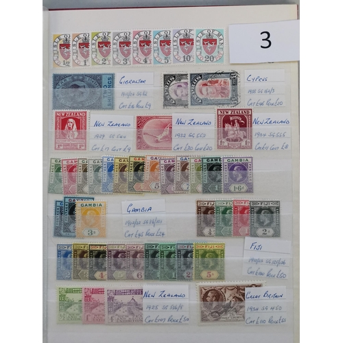 3 - MIXED WORLD.  A clean range of BC + some GB in 3 small stockbooks  mostly M or UM c.KGV to early QE ... 