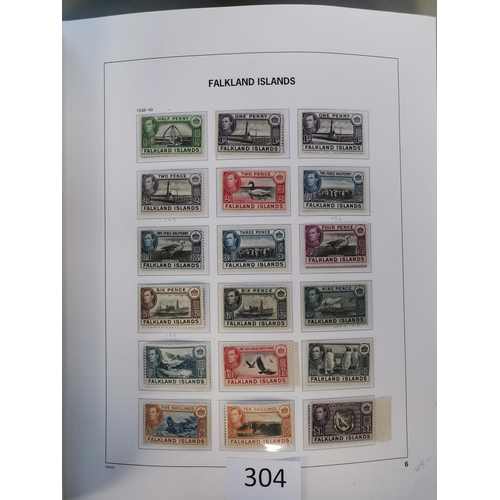 304 - FALKLAND IS.  M or UM collection to 2000 in boxed Davo album incl. 1929 to 5/-  1933 Centenary to 1/... 