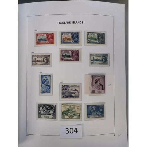 304 - FALKLAND IS.  M or UM collection to 2000 in boxed Davo album incl. 1929 to 5/-  1933 Centenary to 1/... 