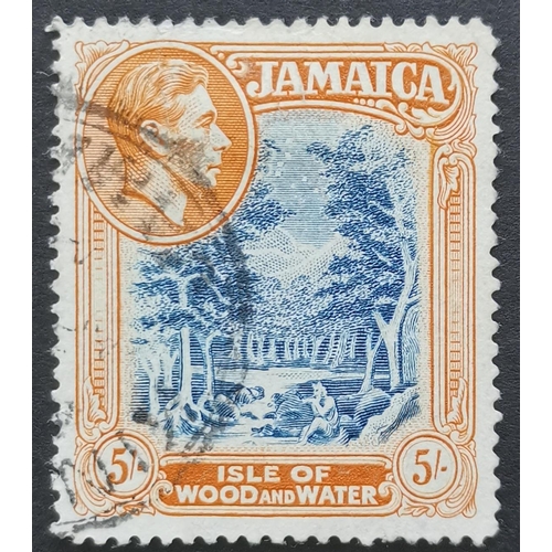 345 - JAMAICA.  1938-52 5/- line perf 14¼ FU. SG132a. Cat. £275. (1)