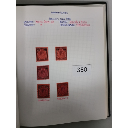 350 - LEEWARD IS.  Collection on leaves  some light duplication with M/o.g. 1890 to 1/- (3)  1902 vals to ... 