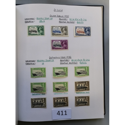 411 - ST LUCIA.  Mint QV-QE collection in 3 volumes  QV in varied condition  some duplication to KGVI  190... 