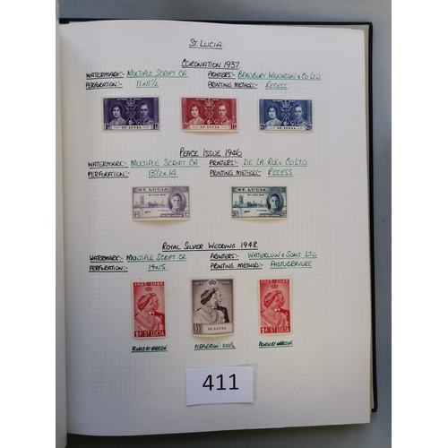 411 - ST LUCIA.  Mint QV-QE collection in 3 volumes  QV in varied condition  some duplication to KGVI  190... 