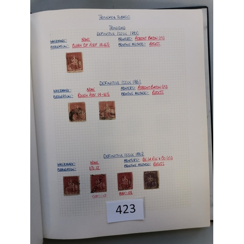 423 - TRINIDAD AND TOBAGO.  QV-QE M and used ranges both to 2001 in 4 volumes  Mint STC £2 550  used £3 00... 