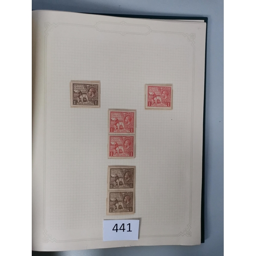 441 - GB MISC.  QV-KGVI range on leaves incl. 1841 1d reds used  1880-1 1d Venetian red used re-constructe... 