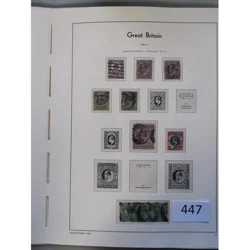 447 - GB MISC.  KEVII-KGVI mainly used collection on leaves  mixed condition  incl. KEVII £1  1929 PUC £1 ... 