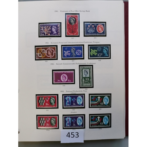 453 - GB MISC.  KGVI-QE M or UM collection in printed album  with KGVI basic issues complete incl. all hig... 