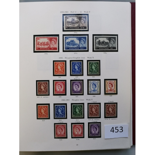 453 - GB MISC.  KGVI-QE M or UM collection in printed album  with KGVI basic issues complete incl. all hig... 