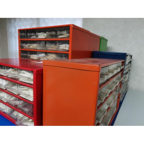 52 - MIXED WORLD.  Mainly BC UM in packets in 6 metal units with small drawers  mostly QE period. Buyer m... 