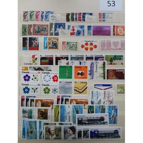 53 - MIXED WORLD.  QE mainly UM ranges in stockbook  incl. Gambia and HK first defin sets M  much 1960's ... 