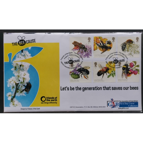 632 - DECIMAL COVERS AND PHQ CARDS.  2015 Bees  Friends of the Earth The Bee Cause official FDC. Numbered ... 